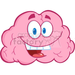 The clipart image depicts an anthropomorphized brain with a funny and cheerful expression. The brain is stylized with eyes, eyebrows, and a wide, smiling mouth, showing teeth and a tongue. The overall tone of the image is playful and engaging, likely designed to make the concept of learning and intelligence more approachable and enjoyable.