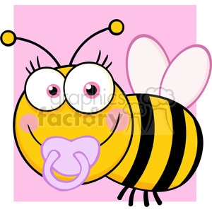 Adorable Baby Bee with Pacifier Cartoon