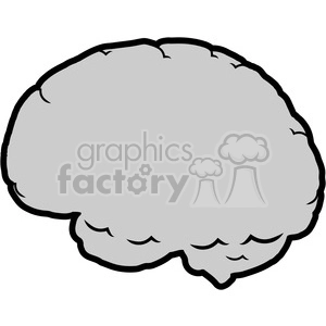 The clipart image depicts a simplified, cartoon-style illustration of a human brain. It shows the organ's characteristic grooves and rounded shape, which resembles the cerebral cortex with lobes indicated by differences in contour lines.