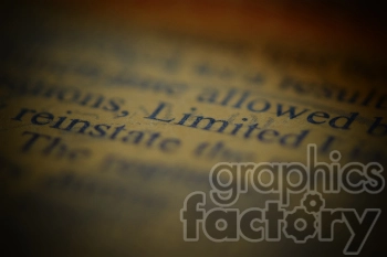 A close-up view of text on an old, yellowed paper, with the word 'Limited' prominently visible in focus.