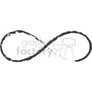 A clipart image of a black infinity symbol drawn with a rough brushstroke style.