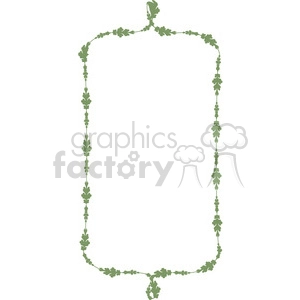 A rectangular border made of green leaves in a delicate, decorative pattern.