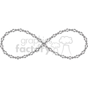 A decorative infinity symbol formed by an intricate, floral pattern with swirling designs.