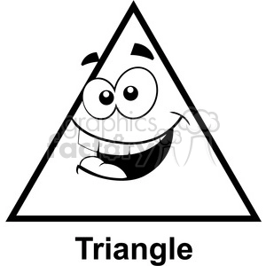 A black and white clipart image of a cartoon face inside a triangle with the word 'Triangle' written below it.