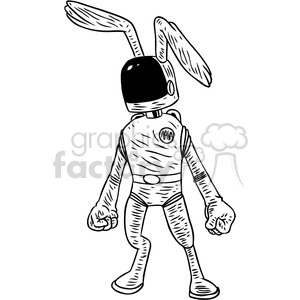 bunny rabbit clip art of astronaut in suit