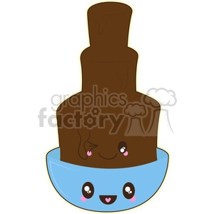 Chocolate fountain cartoon character vector clip art image