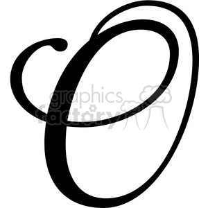 The clipart image shows a monogram letter "o". The letter is stylized with a decorative font