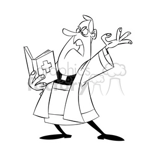 priest clipart black and white