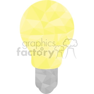 Low-poly clipart image of a light bulb, with a yellow top and a gray base.