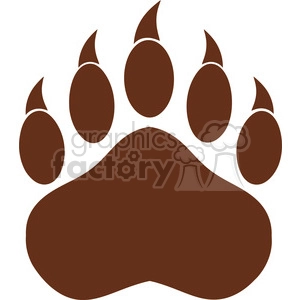 9223 royalty free rf clipart illustration brown bear paw with claws vector illustration isolated on white