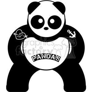 panda symmetrical bear with tattoos