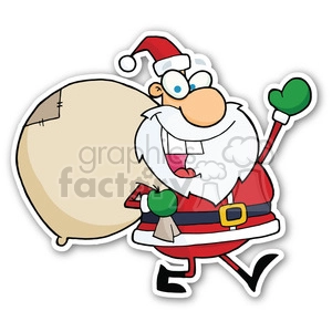 santa with bag sticker