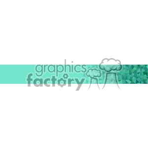 Clipart image with a mint green background and an abstract geometric pattern of various shades of green triangles on the right side.
