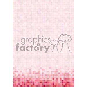A clipart image featuring a gradient mosaic pattern with small squares. The top portion is light pink, transitioning to various shades of red and pink towards the bottom.