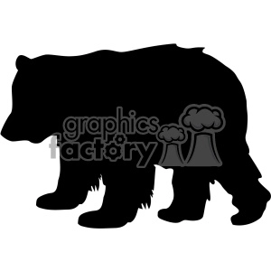 A silhouette of a bear in a walking posture.