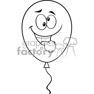 Clipart Crazy Black And White Balloon Cartoon Mascot Character Vector Illustration