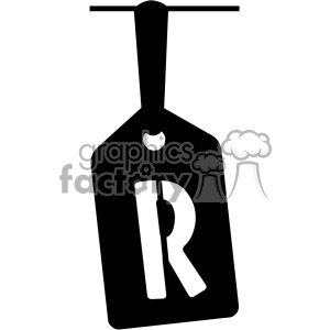 Hanging Tag with Letter 'R'