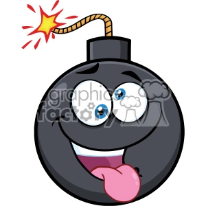 Cheerful Cartoon Bomb with Lit Fuse