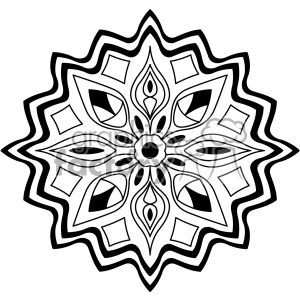 Intricate Black and White Mandala Design