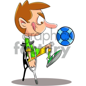 cartoon disabled soccer player