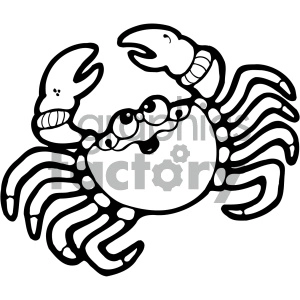 cartoon vector crab 003 bw