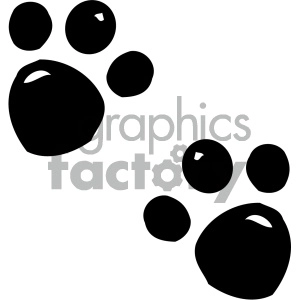 The clipart image contains a pair of animal paw prints. 