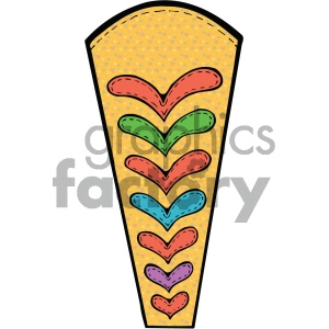 Bright and colorful clipart illustration featuring a decorative abstract feather with bright colors 