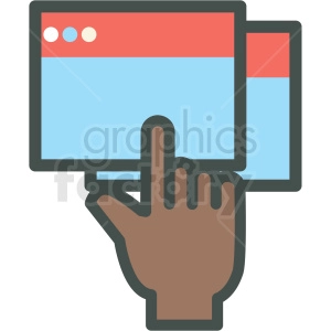 brown hand clicking web hosting vector icons