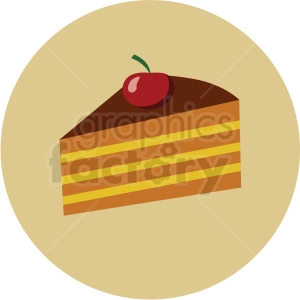 slice of cake vector flat icon clipart with circle background
