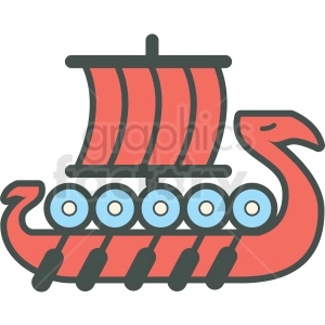 viking boat vector icon