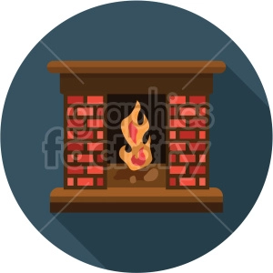 fireplace on blue background