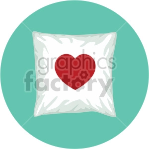 throw pillow with heart for valentines on circle background
