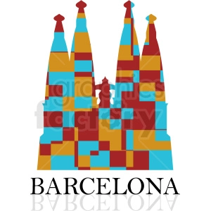 Colorful Barcelona Landmarks