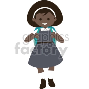 african american girl walking to school