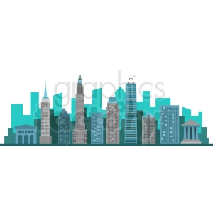 new york city skyline flat vector design