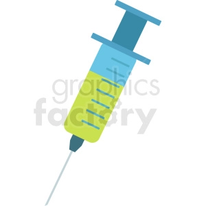flat syringe vector icon