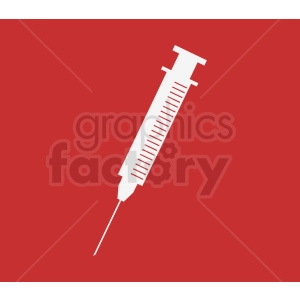 syringe vector on red background