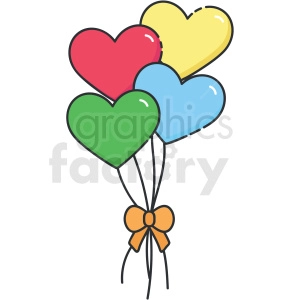 heart balloons vector clipart