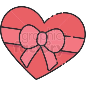 heart chocolate candy box vector clipart