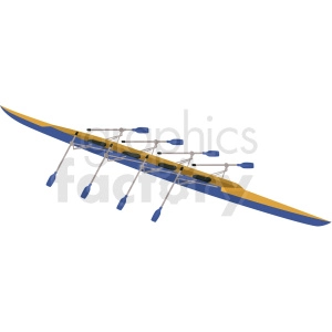 four seater kayak long distance vector clipart