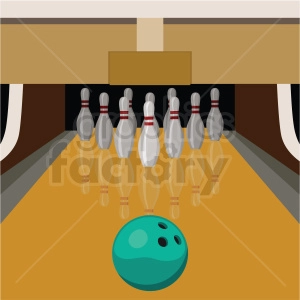 bowling lane vector clipart on square background