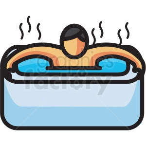 person in hot tub vector icon clipart