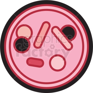 petri dish with bacteria icon