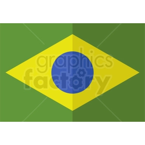 The image is a simple representation of the national flag of Brazil, featuring a green field with a yellow rhombus at the center and a blue circle within the rhombus.