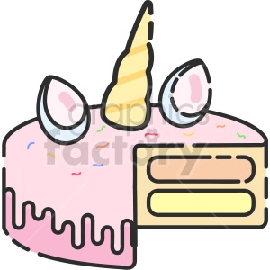 unicorn cake clip art image