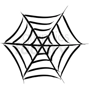 A black and white clipart image of a spider web design with six outer points and multiple intersecting lines forming a geometric pattern.