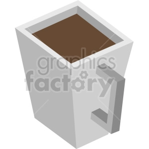 isometric square coffee cup vector icon clipart 1