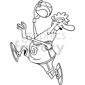 basketball player with ball clipart black and white