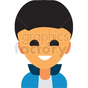 boy with dark hair avatar icon vector clipart