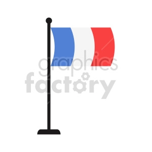 flag of France on pole vector icon